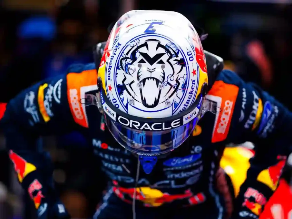 Max Verstappen Delft Blue Helmet Dutch GP 2026