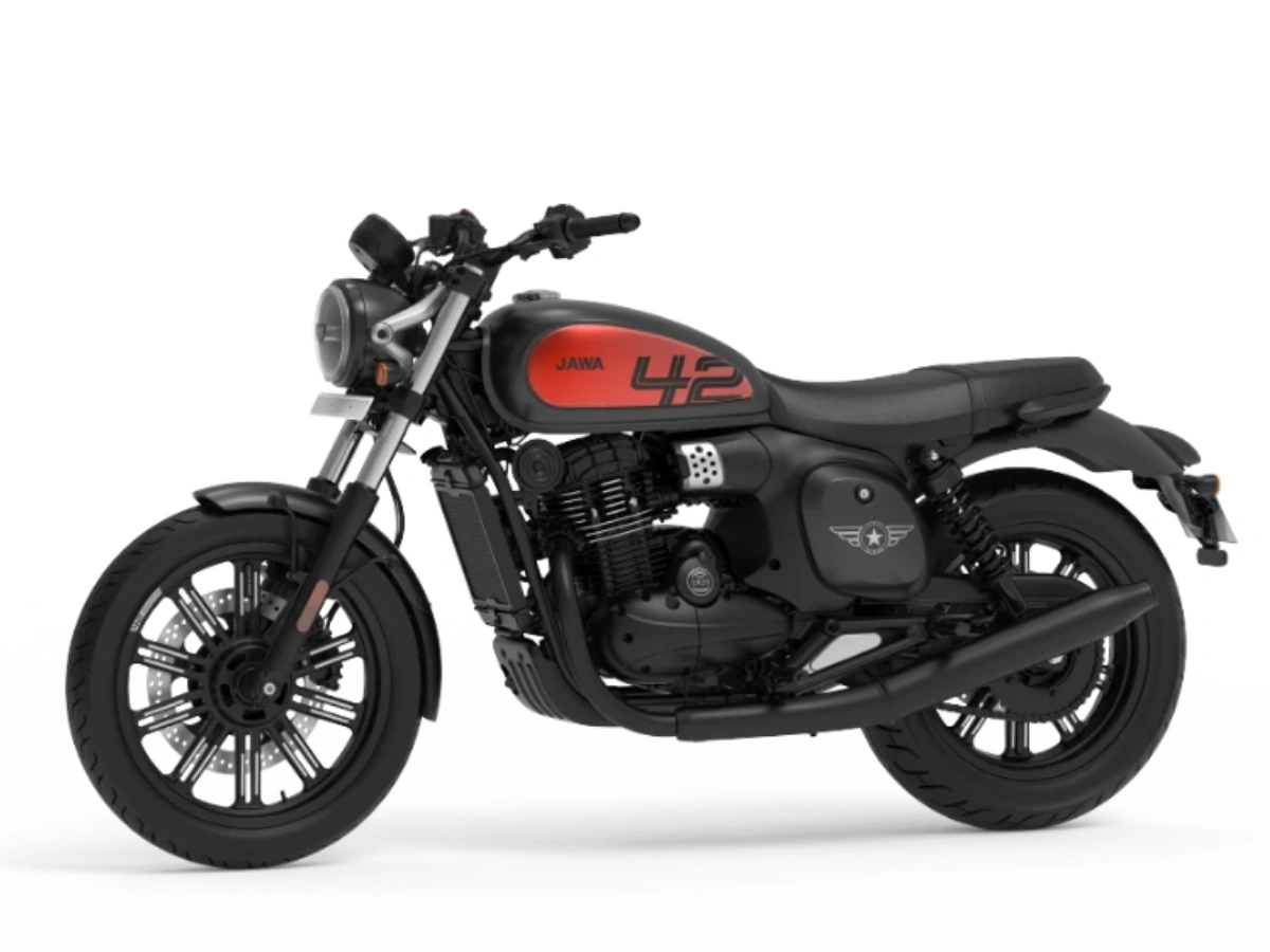 Jawa 42 FJ All Stars Matte Black with Red Clad